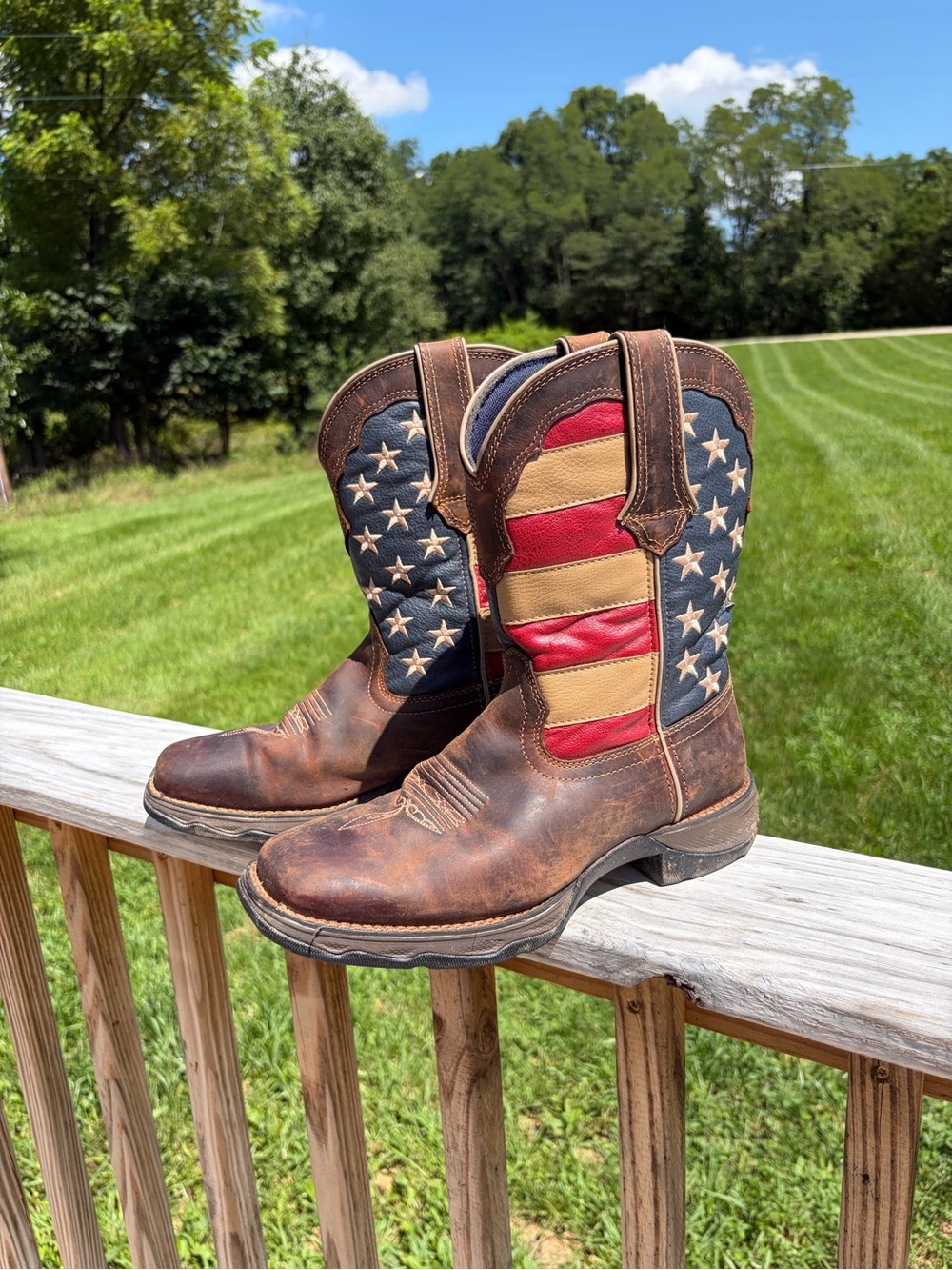 Durango Rebel Women's American Flag Pull On Western Boot RD4414 Size 8.5